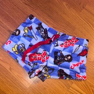 Chucky Childs Play Wanna play fleece pajama booty shorts Horror Halloween lover